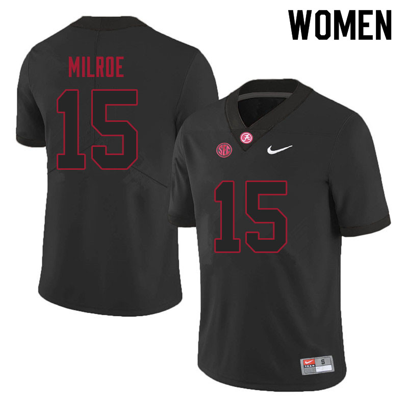 Women #15 Jalen Milroe Alabama Crimson Tide College Football Jerseys Sale-Black